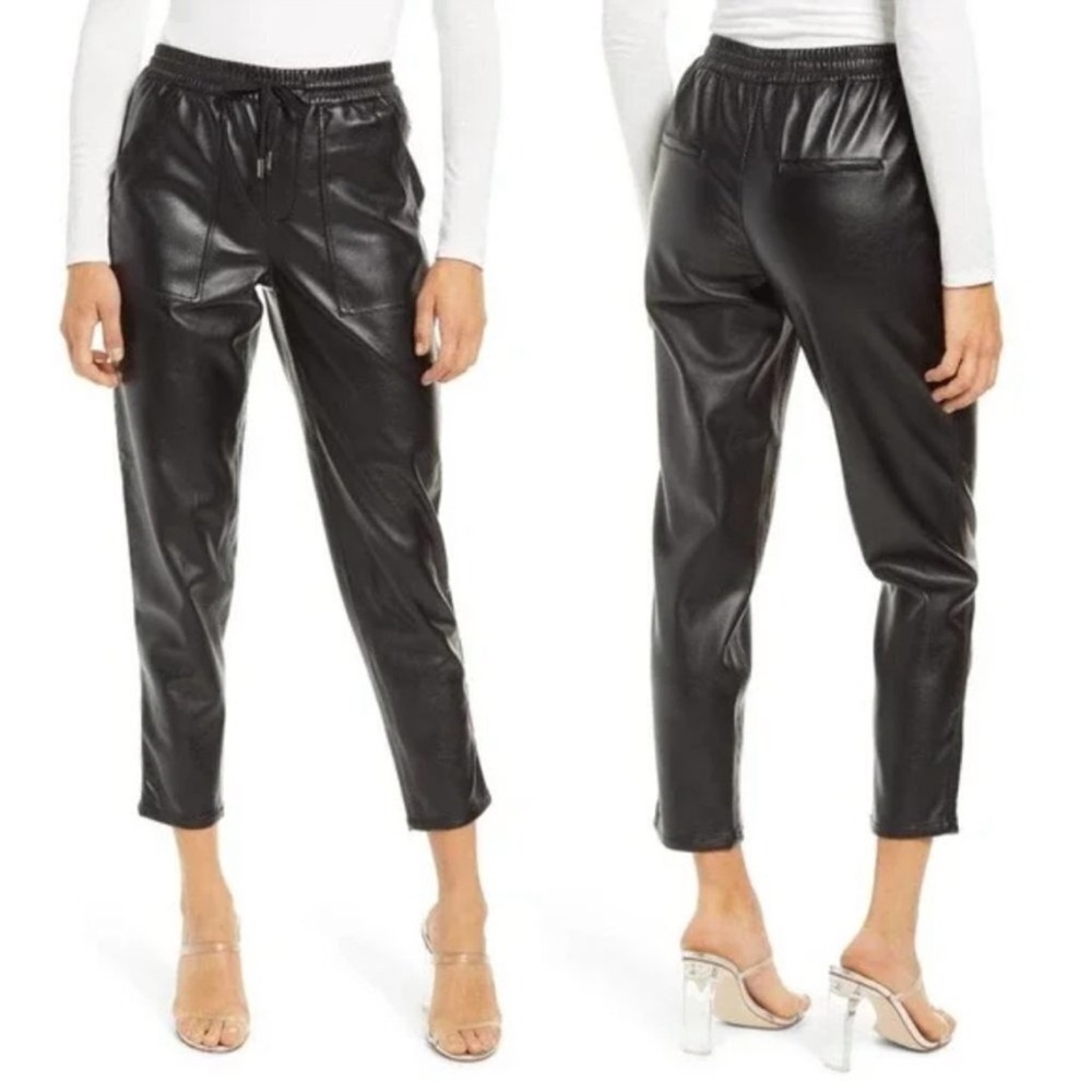 Blank NYC No Guidance Drawstring Faux Leather Cropped Jogger Pant